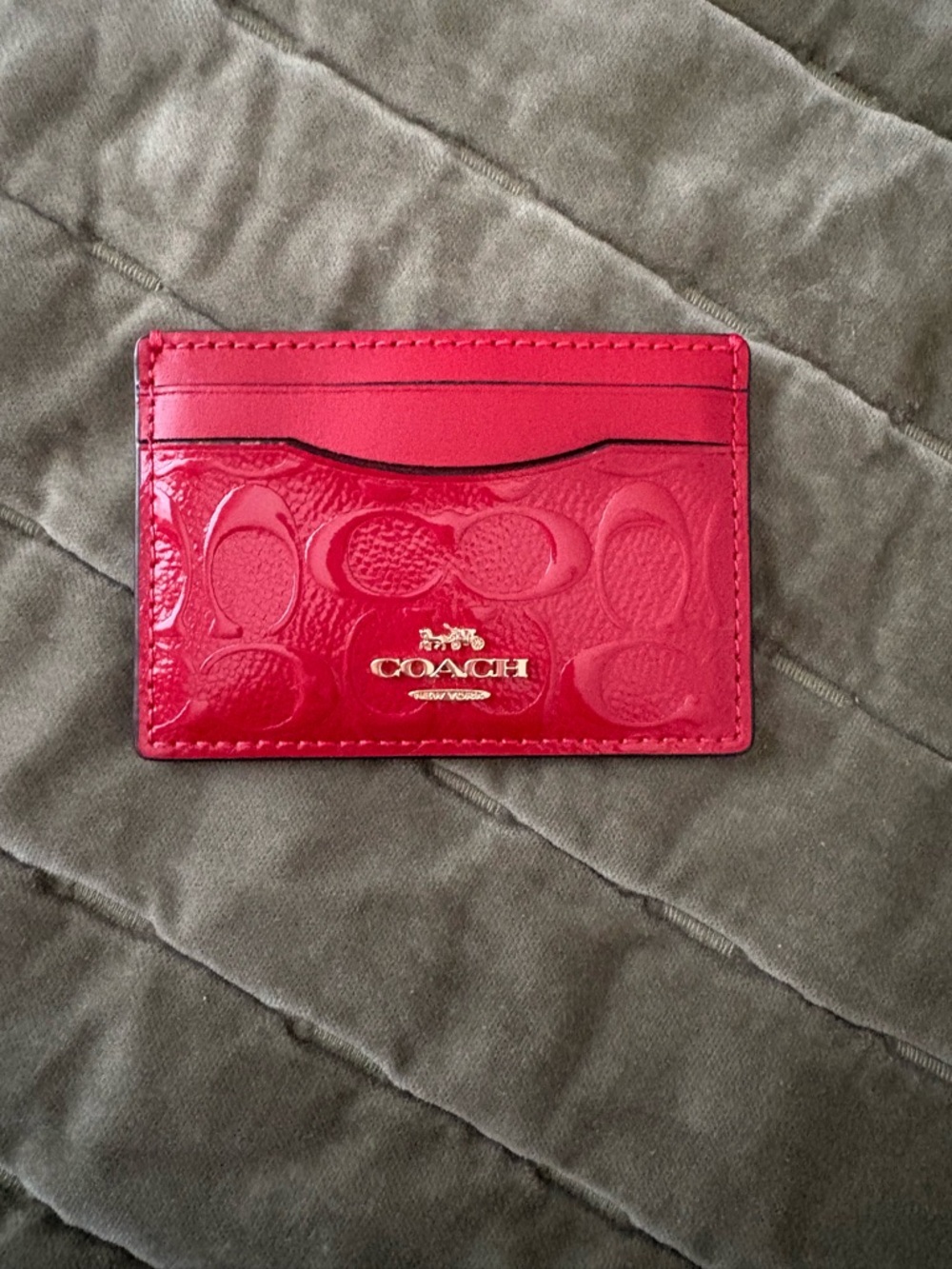 Coach Card Holder in Red